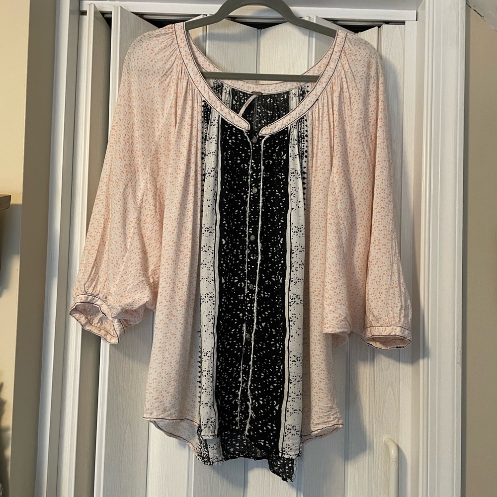 Free People Oversized Button Down Top